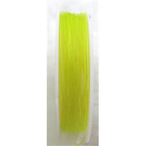 Crystal Wire, stretchy, round, lemon, 0.6mm dia,12meters per roll