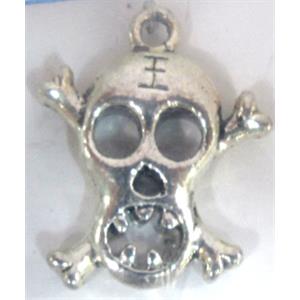 Skull Charm, Tibetan Silver pendants, 20x20mm