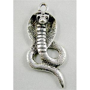 Tibetan Silver snake Cobra pendant, 20x43mm