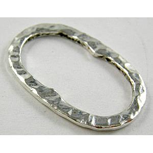 Tibetan Silver Oval Connector, 22x33x2mm