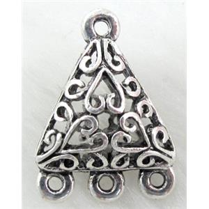 Tibetan Silver Charms Pendant, 16x22mm,8mm thick