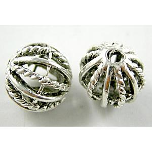 Tibetan Silver round ball, 11mm dia