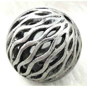 Tibetan Silver Charms Round beads, approx 25mm dia