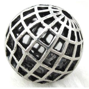 Tibetan Silver Charms Round bead, approx 25mm dia