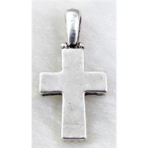 Tibetan Silver cross pendants, 13x27mm