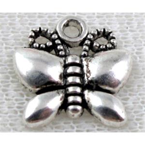 Tibetan Silver pendants, Lead free and nickel Free, butterfly, 16x16mm