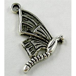 Tibetan Silver pendants, Lead free and nickel Free, butterfly, 23x19mm