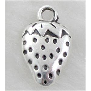 Strawberry, Tibetan Silver Non-Nickel, 10x17mm