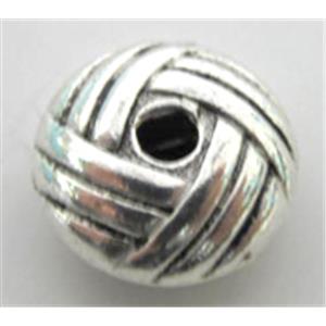 Tibetan Silver spacer bead, lead free and nickel free, 10mm dia