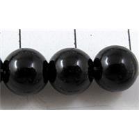 pearlized plastic beads, round, black, 8mm dia, approx 1900pcs