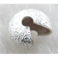 matte Crimp Cover Beads, copper, silver plated, 5mm dia