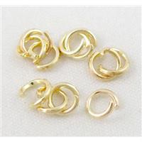 Open mouth Jump Rings, iron, light gold, 8mm dia