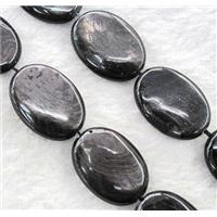 hypersthene bead, flat oval, approx 13x18mm, 15.5 inches