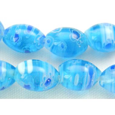 String of Millefiori Glass Rice Shape