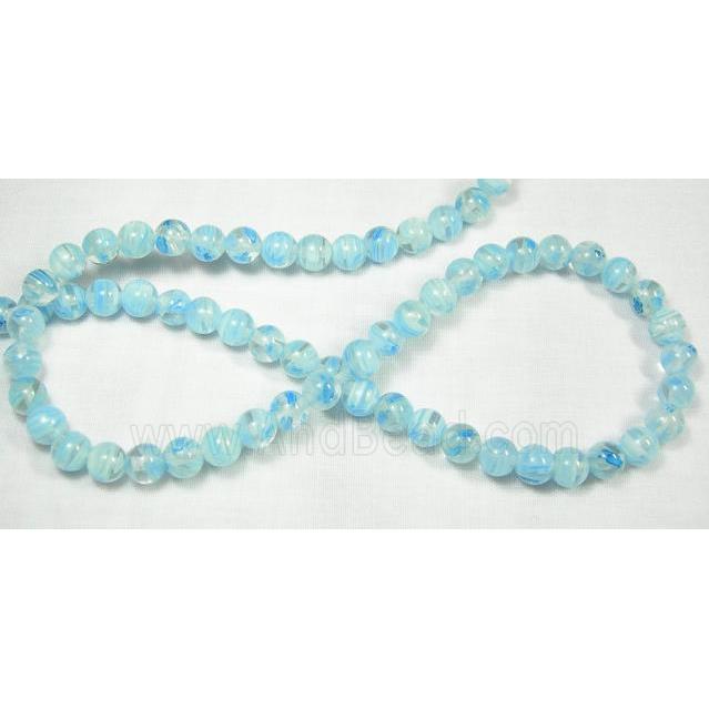 16" string round multi flower millefiori glass