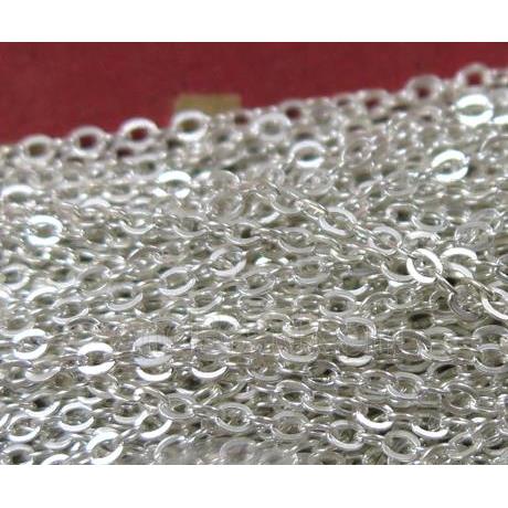 Sterling Silver Tiny flat Oval Chain