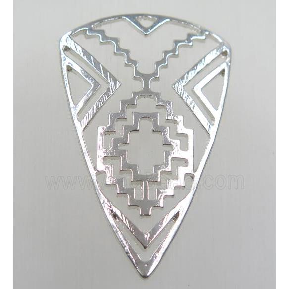tibetan silver pendant, non-nickel, silver plated
