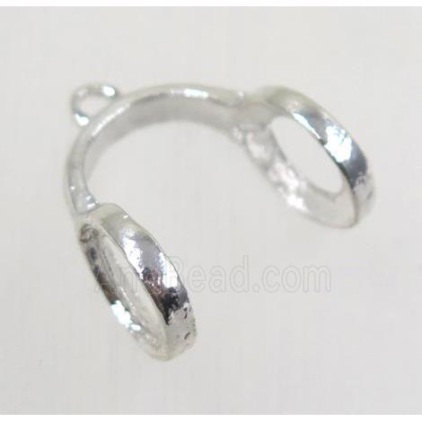 tibetan silver hanger, non-nickel, silver plated