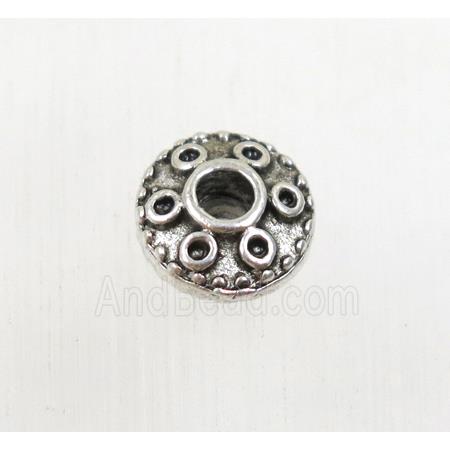 tibetan silver zinc rondelle beads, non-nickel
