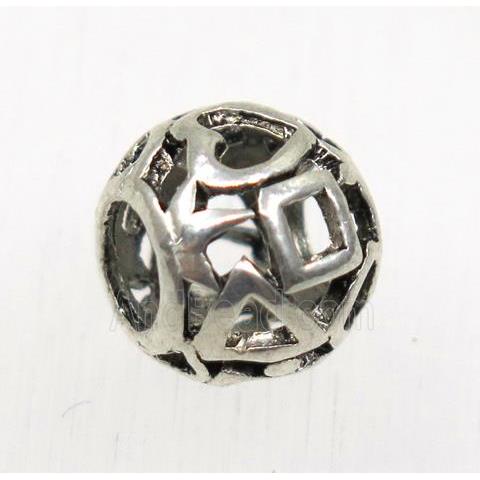 tibetan silver beads, zinc, non-nickel