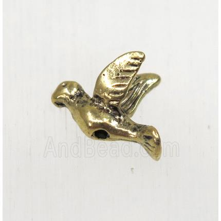 tibetan silver bird zinc beads, non-nickel, antique gold