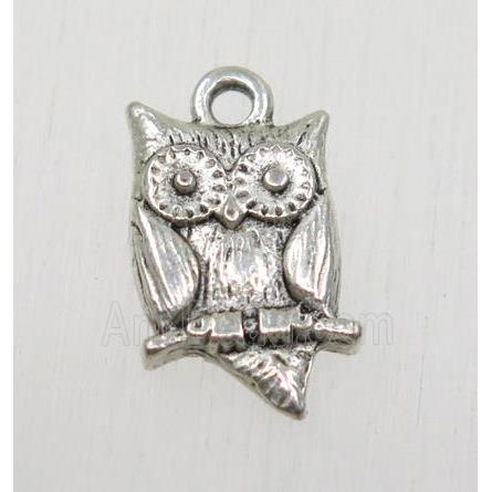 tibetan silver owl pendant, non-nickel
