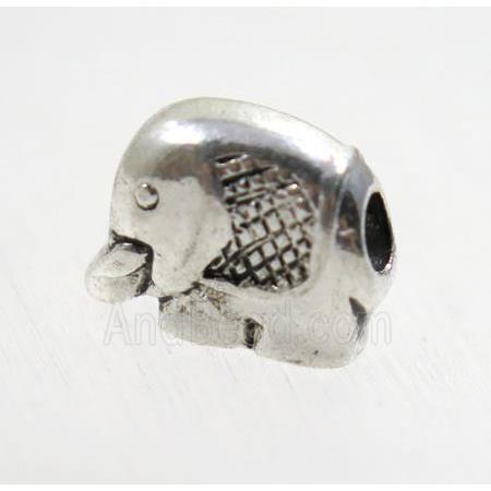 tibetan silver zinc elephant beads, non-nickel