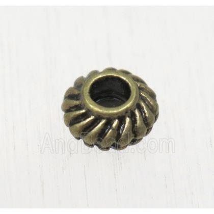 tibetan silver zinc rondelle beads, non-nickel, antique bronze
