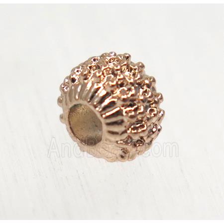 tibetan silver zinc beads, non-nickel, rose gold