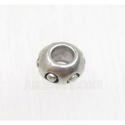 tibetan silver zinc rondelle beads, non-nickel