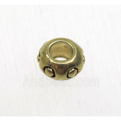 tibetan silver zinc rondelle beads, non-nickel, antique gold