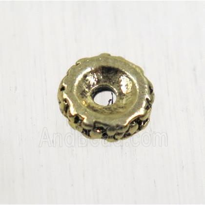 tibetan silver zinc beadcap, non-nickel, antique gold