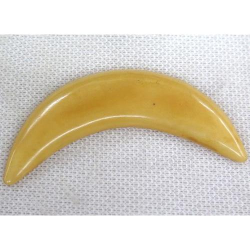 yellow cattle bone crescent pendant without hole, horn