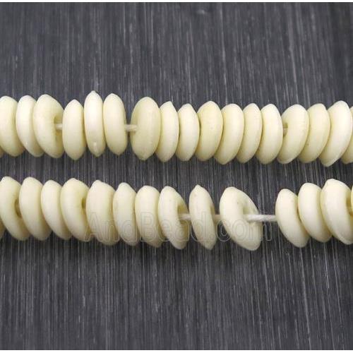 white bone heishi beads