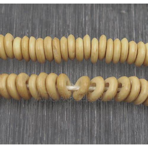 yellow bone heishi beads
