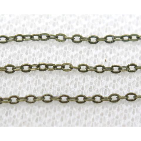 copper chain, flat, antique bronze