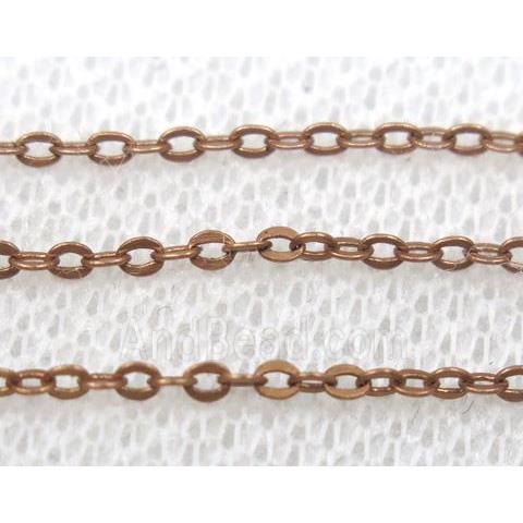 copper chain, flat, antique red