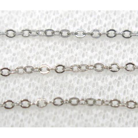 copper chain, flat, platinum plated