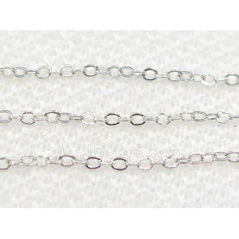 copper chain, flat, silver plated