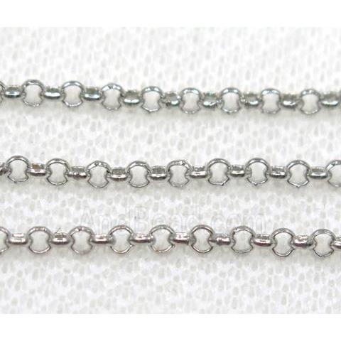 Rolo Chain, copper, platinum plated