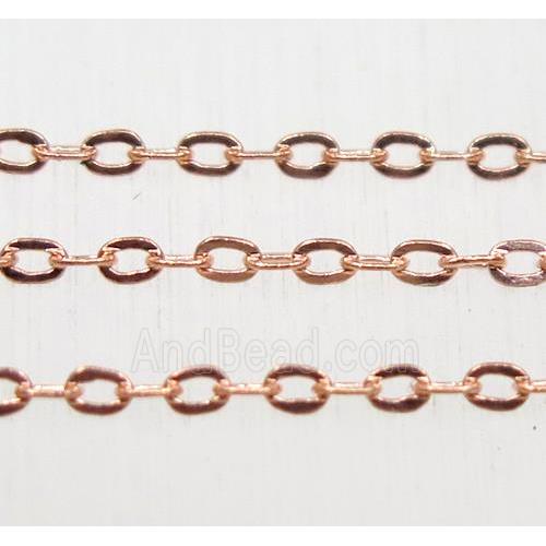 copper chain, flat, rose gold