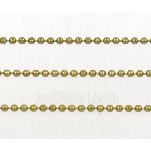 Raw Brass Faceted Round Ball Beaded Chain