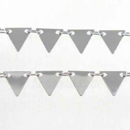 Copper chain, triangle, platinum plated