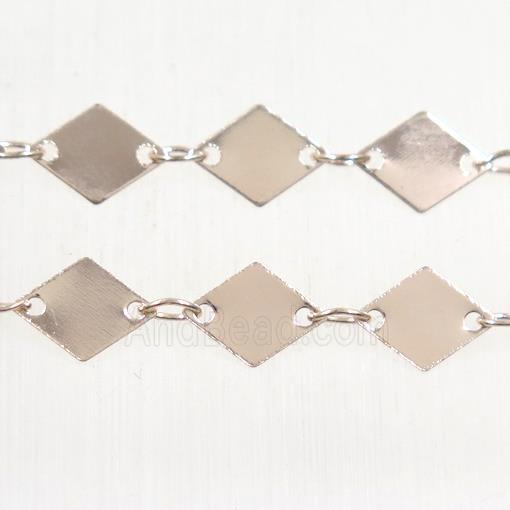 Copper chain, rhombic, rose gold
