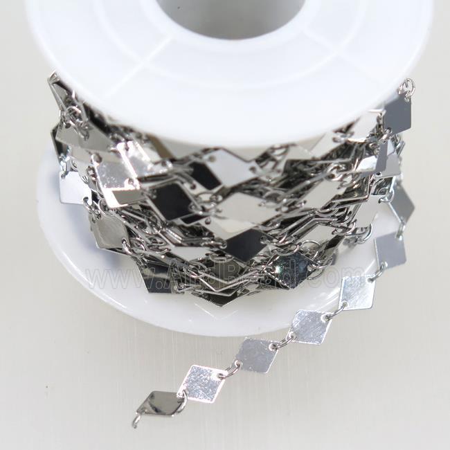 Copper chain, rhombic, platinum plated