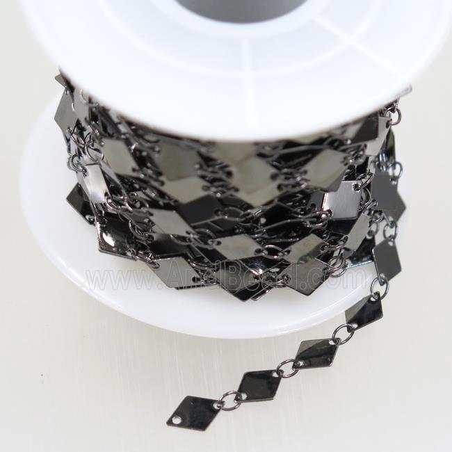 Copper chain, rhombic, black plated