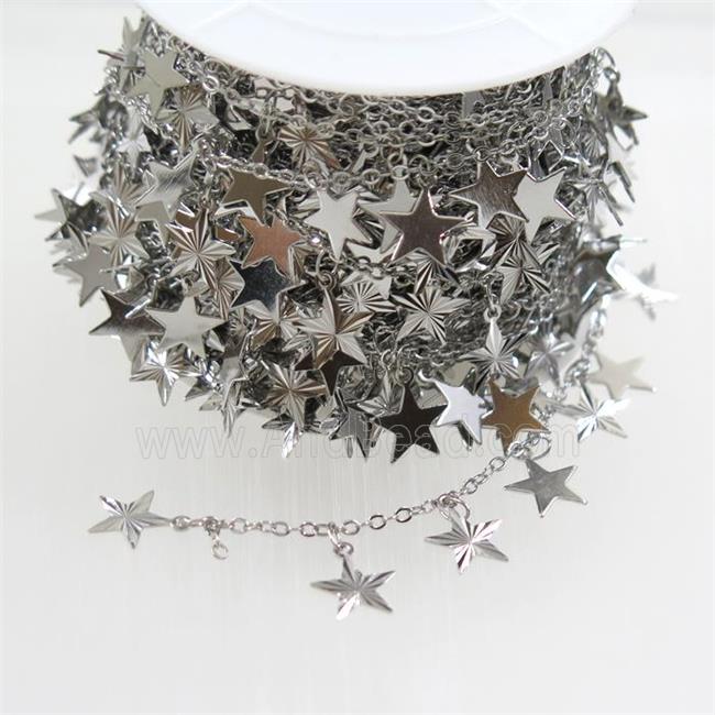 copper chain with star, platinum plated