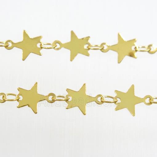 copper star chain, gold plated