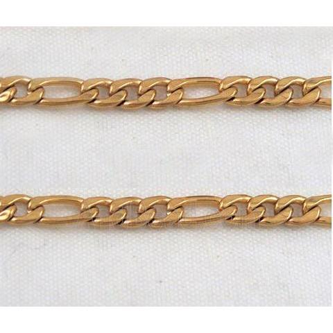 stainless steel curb chain, gold plated