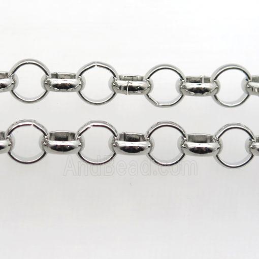 Iron Rolo Chain, platinum plated